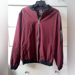 Men's Burgundy Bomber Jacket